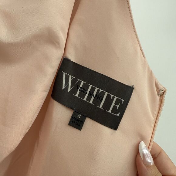 White by Vera Wang Pink One Shoulder Formal Bridesmaids Dress Size 4 Event - Picture 10 of 13